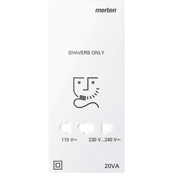 Merten 213619 Zentralplatte für Rasiersteckdose, polarweiß glänzend, System M