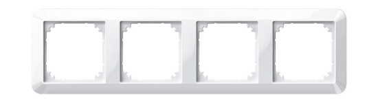 Merten 389419 1-M-Abdeckrahmen 4fach System M polarweiß glänzend