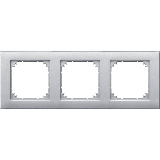 Merten 488360 M-PLAN II-Rahmen, 3fach, bündiger Einbau, aluminium
