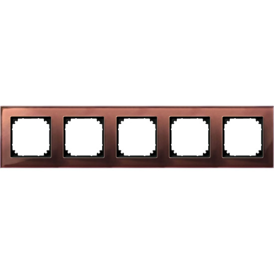 Merten 489515 M-PLAN-Echtglasrahmen, 5fach, Mahagonibraun