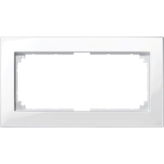 Merten 515819 M-PLAN-Rahmen, 2fach ohne Mittelsteg, polarweiß glänzend