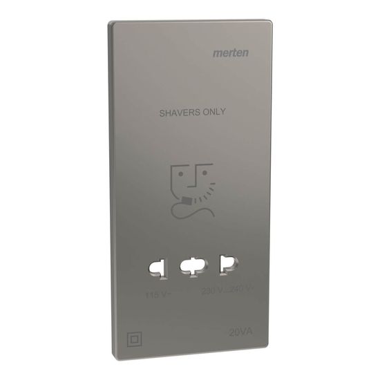 Merten MEG2109-3450 Zentralplatte für Rasiersteckdose, Nickelmetallic, System Design