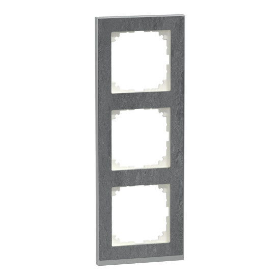 Merten MEG4030-3669 M-Pure Decor-Rahmen, 3fach, Schiefer/Alu, M-Pure Decor