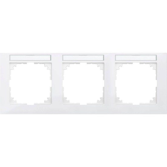 Merten MEG4031-3619 M-Pure-Rahmen, 3fach mit Beschriftungsträger, waagerecht polarweiß,