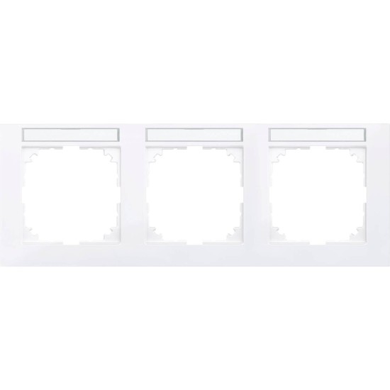 Merten MEG4031-3625 M-Pure-Rahmen, 3fach mit Beschriftungsträger, waagerecht aktivweiß,