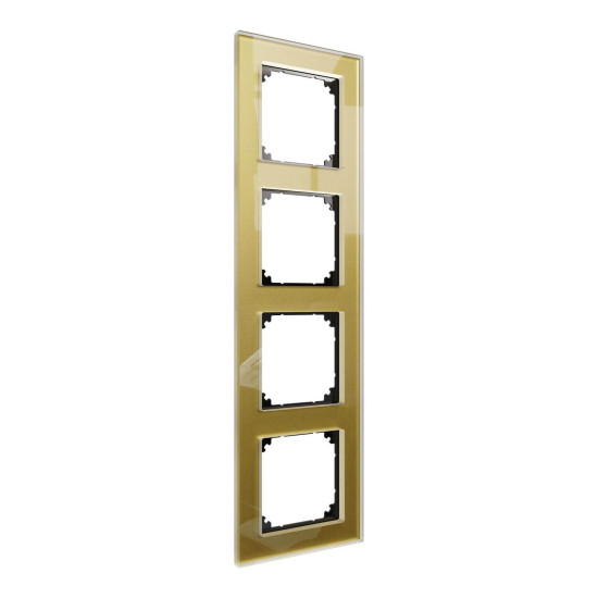 Merten MEG4040-2341 Echtglasrahmen 4fach gold M-Plan