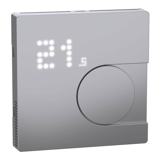 Merten MEG5779-6036 Connected Raumtemperaturregler-Modul, edelstahl, System Design, Works with Wiser, Zigbee, Wiser Home