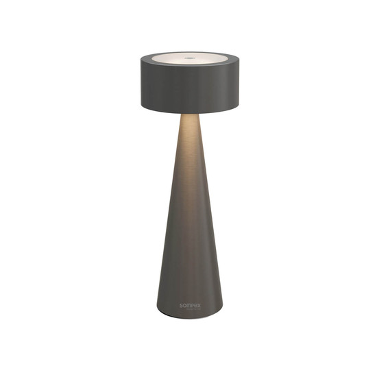 Sompex ELODY Akku-Tischlampe Graphit Gebürstet 1,9W steuerbare Lichtfarbe IP54 79046