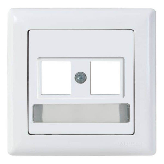 Mutlusan Daria Modul Telefon Datenbuchse Rahmen mit Beschriftung Weiss