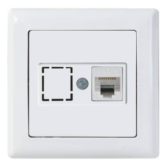 Mutlusan Daria Datenbuchse 1-fach CAT6 Internet Netzwerk Weiss
