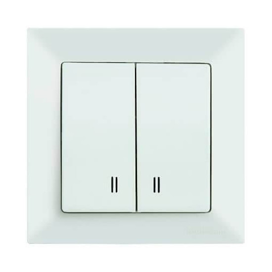 Mutlusan Candela 2-fach Schalter beleuchtet Weiss