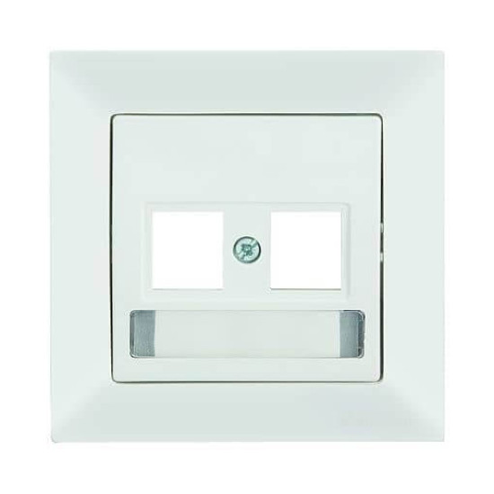 Mutlusan Candela Datenbuchse Telefon 2-fach Rahmen Weiss