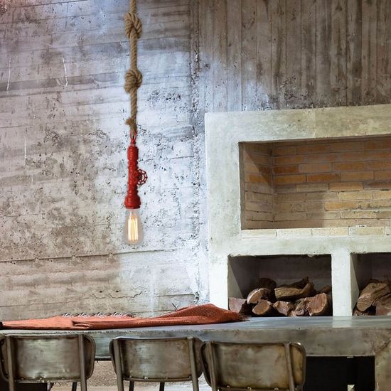 Näve E27 Pendelleuchte REGIA Ø12cm rot 114921