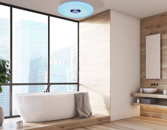 Näve Deckenleuchte NASHVILLE Ø40cm Steuerbare Lichtfarbe IP44 weiß dimmbar RGB 1220261