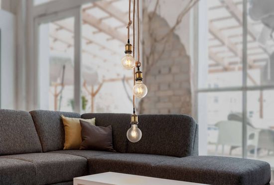 Näve E27 Pendelleuchte ONTARIO Ø17cm alt-messing 127344