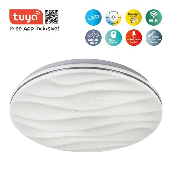 Näve Deckenleuchte AUSTIN Ø38cm Steuerbare Lichtfarbe weiß dimmbar RGB Tuya Smart 1355923