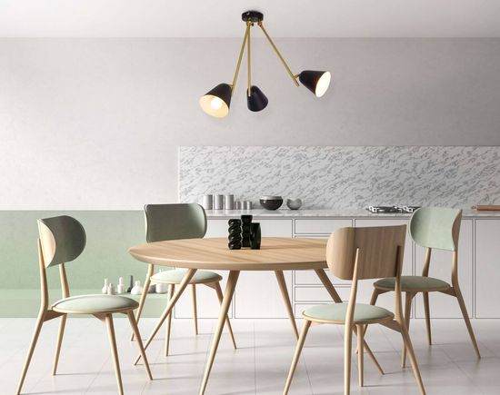 Näve E27 Deckenleuchte TRITON Ø95cm schwarz 1382022