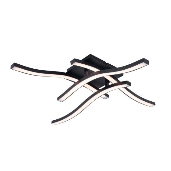 Näve LED Deckenleuchte ONDA 45x45cm 24W Warmweiss schwarz 1383222