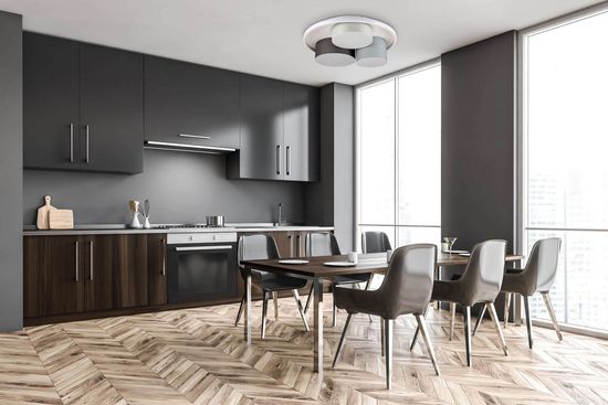 Näve LED Deckenleuchte EPPAN Ø49cm 47,31W Warmweiss grau dimmbar 1383716