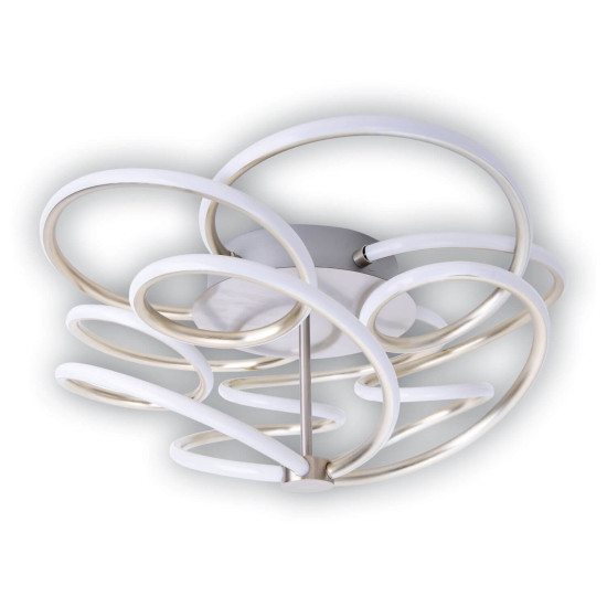 Näve LED Deckenleuchte RIZADO Ø57cm 49,48W Warmweiss stahl-blank dimmbar 1386850