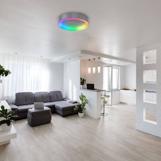 Näve LED Deckenleuchte MULTO Ø46,5cm 31,2W Steuerbare Lichtfarbe bunt dimmbar RGB Nachtlicht 1386961