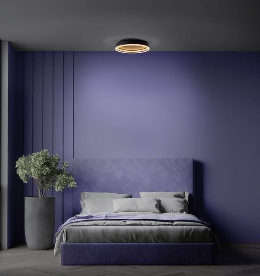 Näve LED Deckenleuchte ARANY Ø40cm 35W Warmweiss schwarz dimmbar 1392322