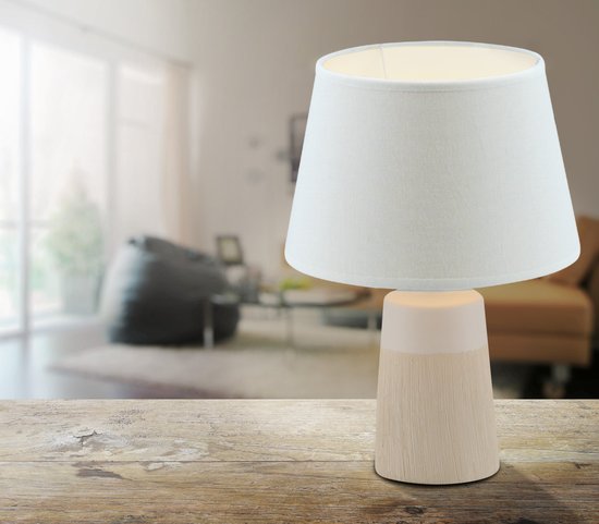 Näve E14 Tischleuchte TALIA Ø20cm weiß Keramik 3122323