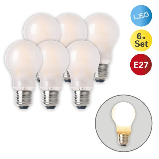 Näve 6er-Set LED Leuchtmittel LED LAMPE Ø5,5cm 8,3W Warmweiss weiß 4134306