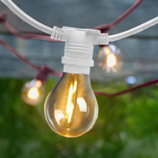 NewGarden ALLEGRA LED Lichterkette weiss 8m für Garten und Balkon E27 Innen & Außen IP44