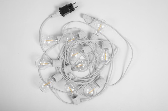 NewGarden ALLEGRA LED Lichterkette weiss 8m für Garten und Balkon E27 Innen & Außen IP44