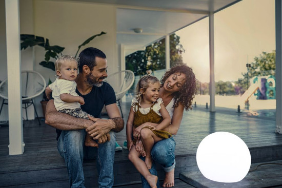 NewGarden BULY 50 LED runde Terrassenleuchte im Kugel-Design 50cm E27 Innen & Außen IP65