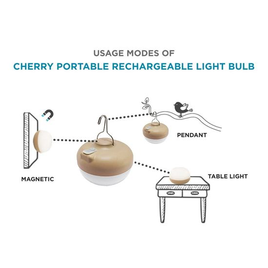NewGarden CHERRY LED Mobile Hängeleuchte beige Akku, Fernbedienung Innen & Außen IP54