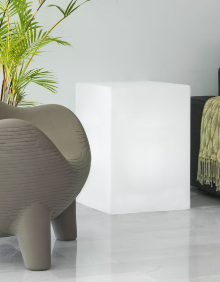 NewGarden CUBY 53 LED Garten-Leuchtwürfel, Beistelltisch + Abstellfläche 53cm E27 Innen & Außen IP65