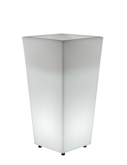 NewGarden MELISA 50 LED beleuchteter Außen-Blumenübertopf, Pflanzkübel hoch + eckig E27 50x50x110cm IP65