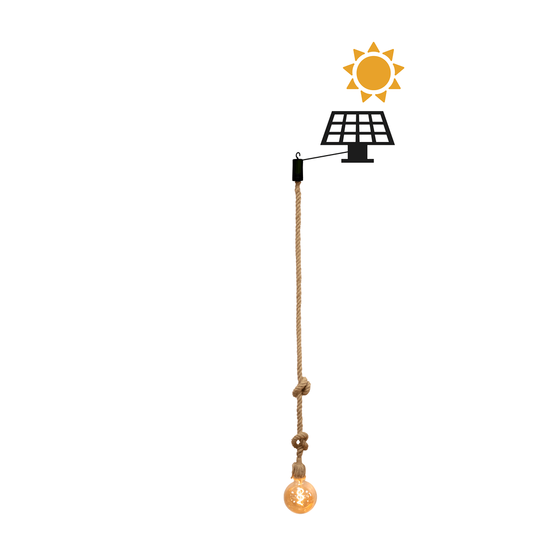 NewGarden SIMONA LED Solar Seil-Hängeleuchte kabellos dimmbar + Controller E27 Innen & Außen IP54