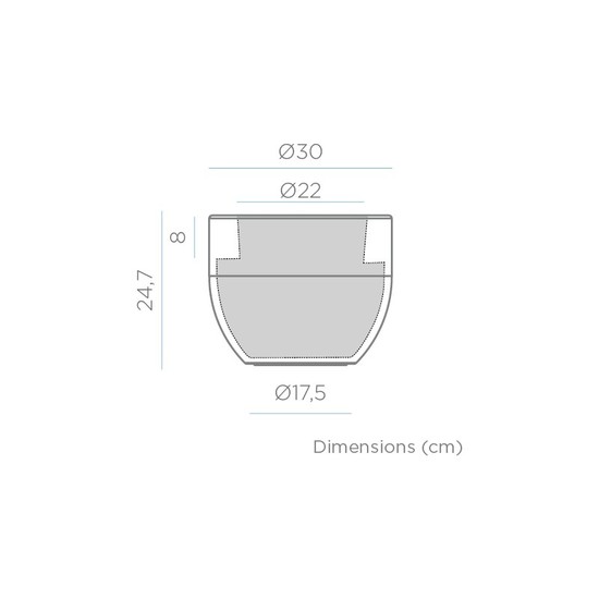 Newgarden AZALEA 50 Pflanzkübel groß rund ø50x41cm weiss 38L mit Wasserspeicher außen