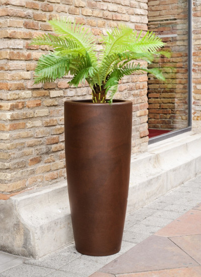 Newgarden BAMBU 90 Übertopf, Kübel XXL groß doppelwandig rund ø40x90cm bronze 16L außen