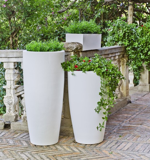 Newgarden BAMBU 90 Übertopf, Kübel XXL groß doppelwandig rund ø40x90cm bronze 16L außen