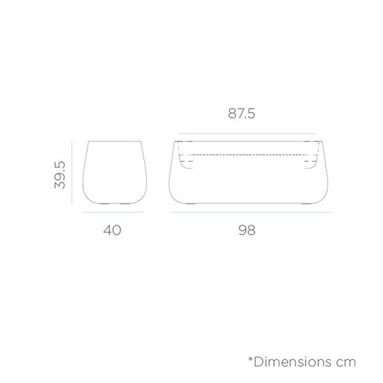 Newgarden CAMELIA Large Blumentopf, Kübel XXL groß Hochbeet 98x39x39cm schwarz 102L außen