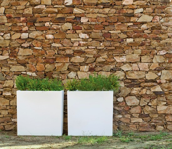 Newgarden JUNCO 80 Übertopf, Kübel XXL groß doppelwandig eckig Hochbeet 80x32x80cm weiss 39L außen