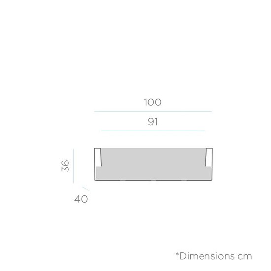 Newgarden JARA 100 Pflanzentopf XXL groß eckig 100x40x36cm bronze 61L outdoor
