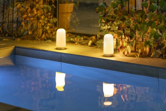 NewGarden CANDY LED Outdoor Tischleuchte 19cm + Akku, Fernbedienung Innen & Außen IP54