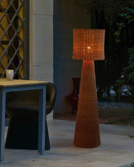 Newgarden Grace 140 Natur Stehleuchte aus Rattan, mit Jute-Kabel und E27 Fassung ø22x109 cm