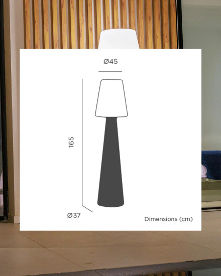 Newgarden Lola 165 Pop Bordeaux Stehleuchte, Akku, warmweißes & kaltes Licht, dimmbar, Fernbedienung ø45x165 cm