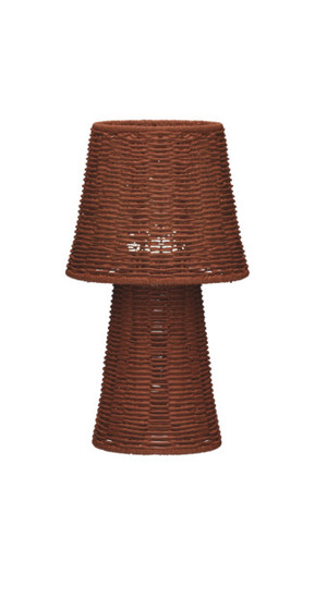 Newgarden Lola 40 Natur Akku Tischleuchte aus Rattan, warmweißes Licht, dimmbar, Fernbedienung ø23x38 cm