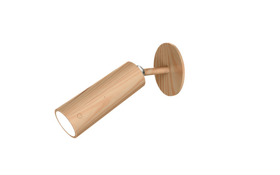 Newgarden Roll 4 Akku Holz-Optik Wandleuchte, Montage ohne Bohren, warmweißes Licht, USB-Ladekabel ø4,5x12 cm