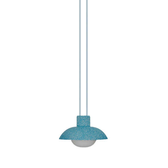 Newgarden Syros 20 Akku Blau Circoolar mobile Dekoleuchte mit Seil, warmweißes Licht, dimmbar, Fernbedienung ø20x9,5 cm