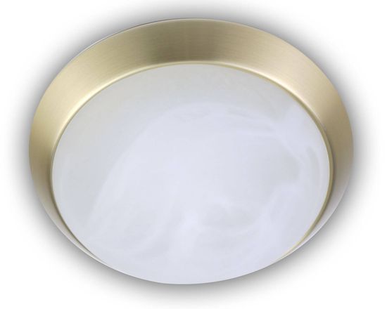 Niermann LED 8W Deckenleuchte Alabaster-Glas, Messing matt, 25cm, warmweiss, Made in Germany