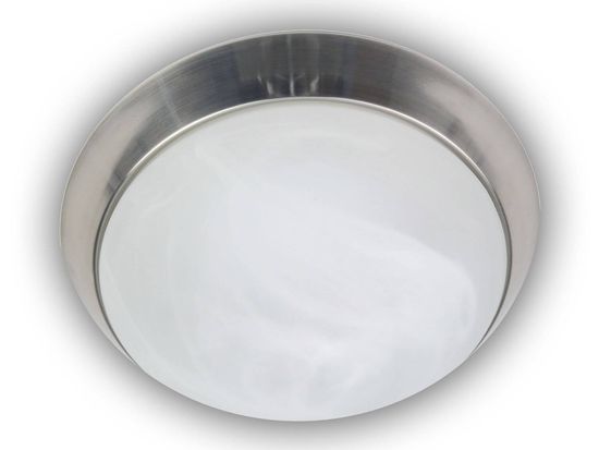 Niermann LED 12W Deckenleuchte Alabaster-Glas, Nickel matt, 35cm, warmweiss, Made in Germany
