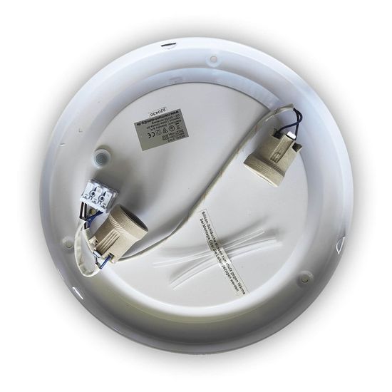 Niermann 2x E27 Deckenleuchte Alabaster-Glas, Chrom, 40cm, HF Sensor, Made in Germany